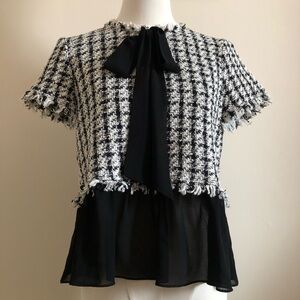 Zara tweed blouse
